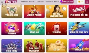 Kho game đa dạng tại Net88